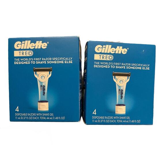 Gillette Razor & Shave 2 Treo Gel 0.37 FL OZ Travel Disposables Health & Beauty - Picture 1 of 9